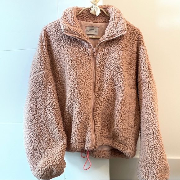 Urban outfitters baby pink fuzzy teddy coat - Picture 1 of 3